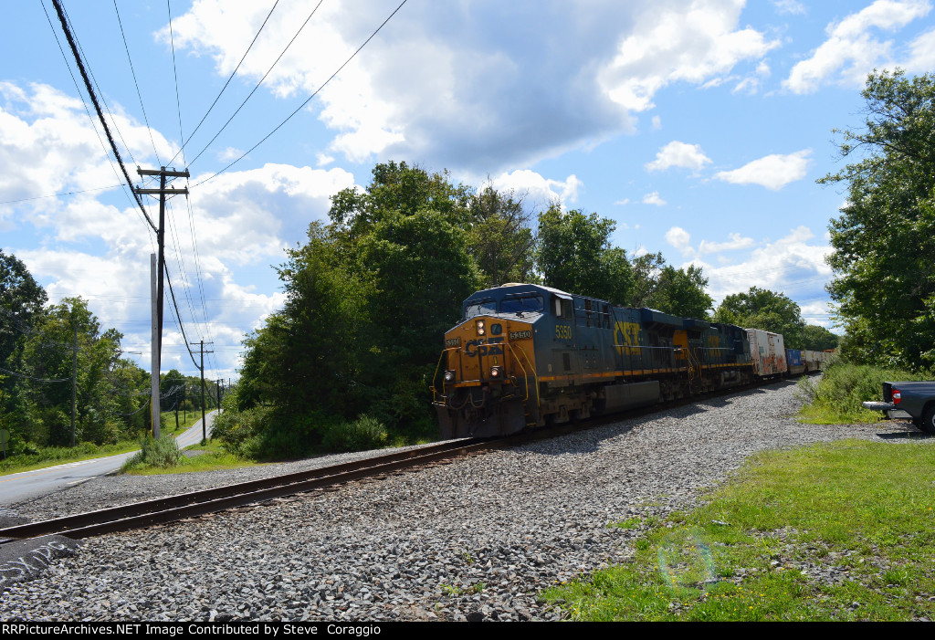 CSX 5350 & CSX 7032 almost at Sunnymead Road Grade Crossing